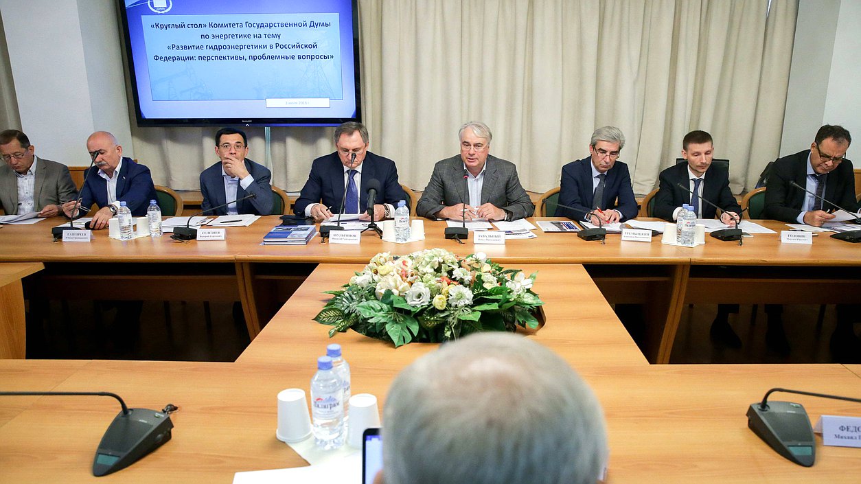Заседание круглого стола Комитета по энергетике на тему «Развитие гидроэнергетики в Российской Федерации: перспективы, проблемные вопросы»