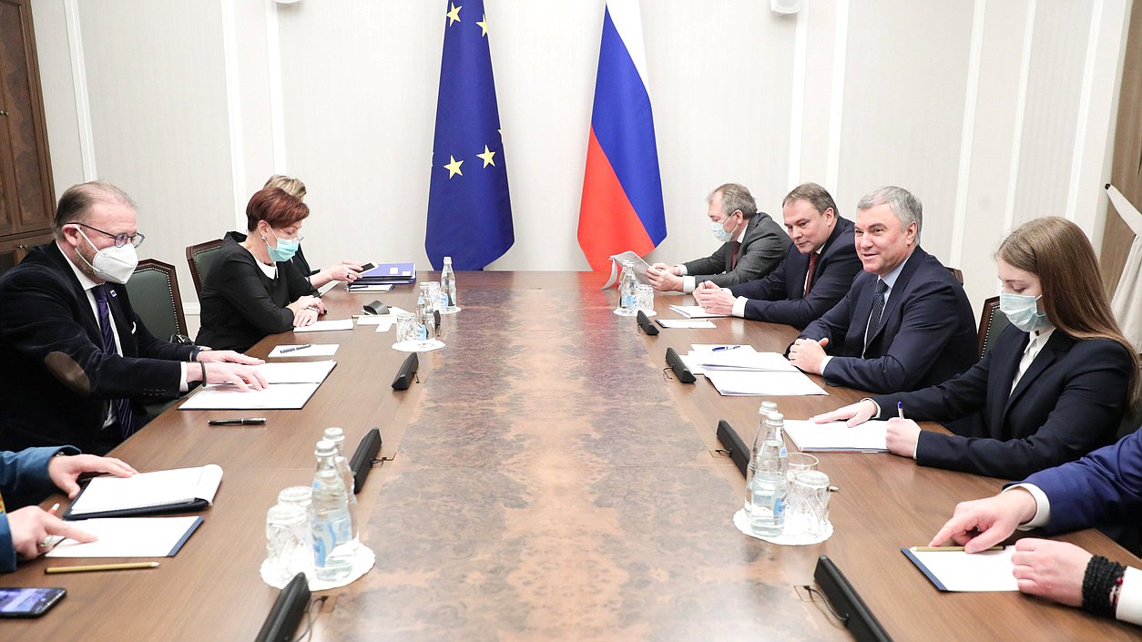 Meeting of Chairman of the State Duma Viacheslav Volodin and PACE President Rik Daems