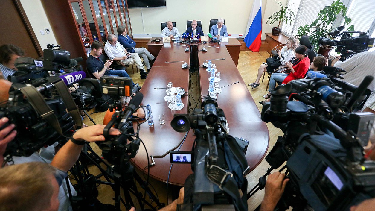 Press conference of Chairman of the Committee on Issues of Public Associations and Religious Organizations Sergei Gavrilov