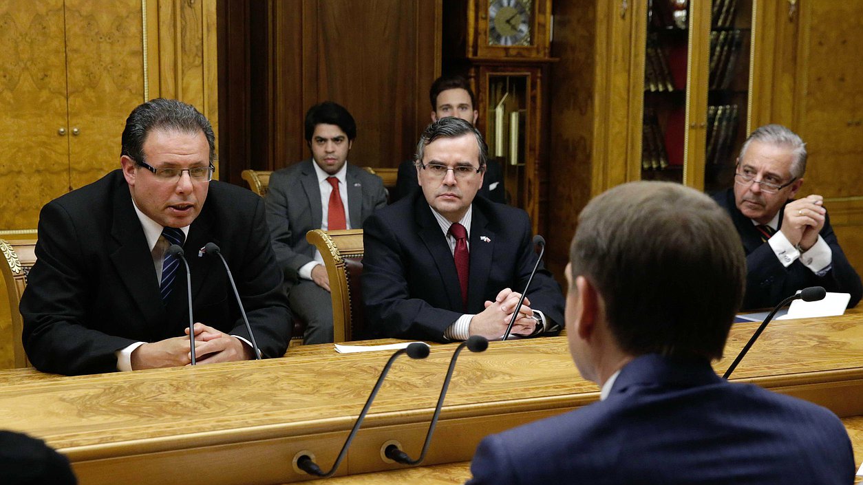 Встреча Председателя Государственной Думы Сергея Нарышкина с Председателем Палаты представителей Генеральной Ассамблеи Восточной Республики Уругвай А. Перейрой Уэльмо.