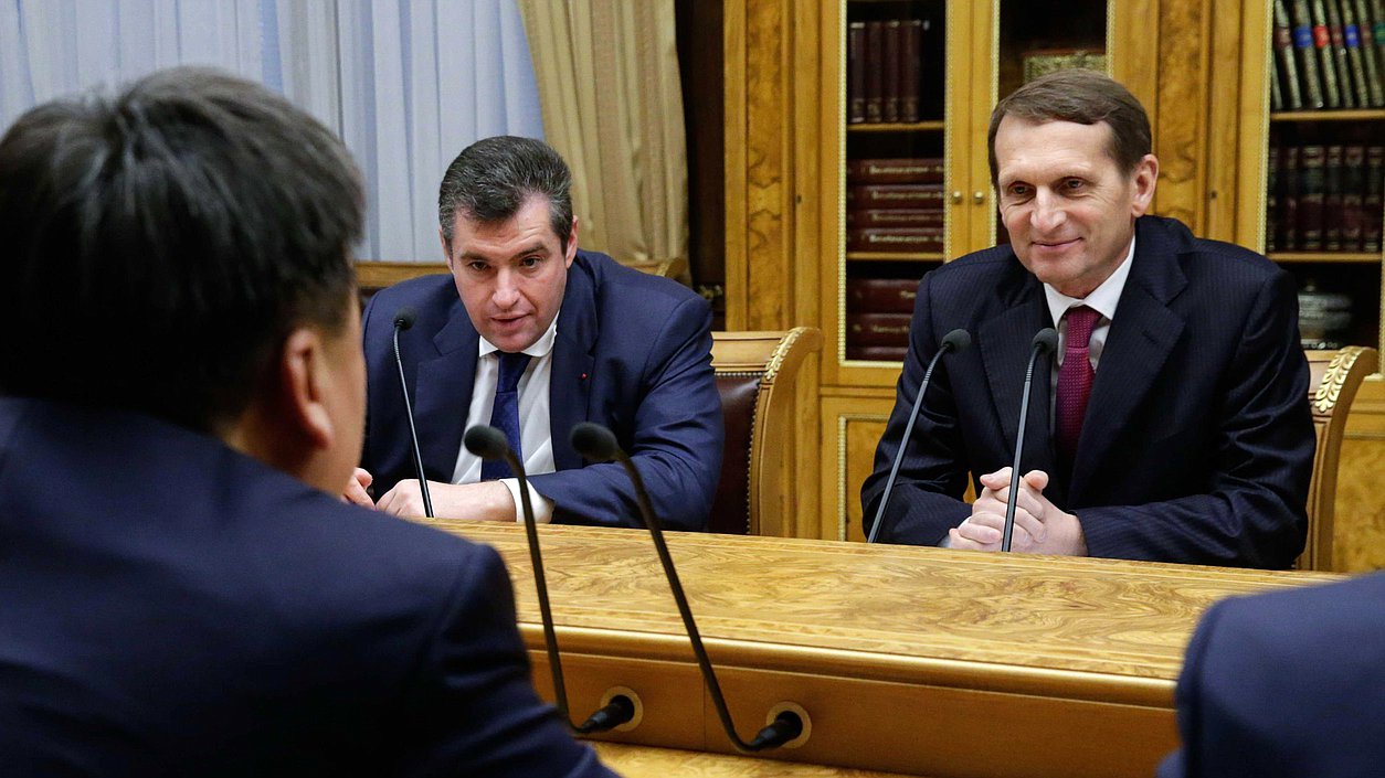 Встреча Председателя Государственной Думы Российской Федерации Сергея Нарышкина с Председателем Жогорку Кенеша (Парламента) Киргизской Республики Асилбеком Жээнбековым 