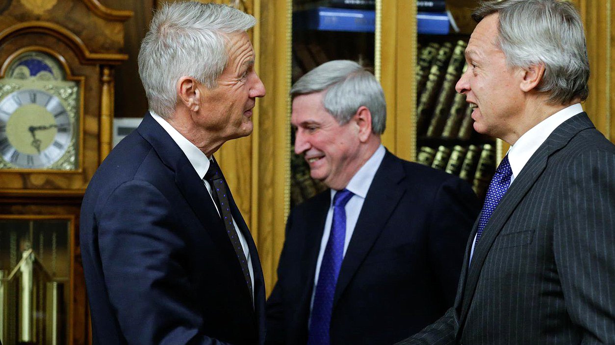 Встреча Председателя Государственной Думы Федерального Собрания Российской Федерации Сергея Нарышкина с Генеральным секретарём Совета Европы Тубьёрном Ягландом.