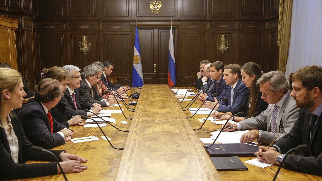   Встреча Сергея Нарышкина с Хулианом Домингесом, Председателем Палаты депутатов Национального Конгресса Аргентинской Республики.