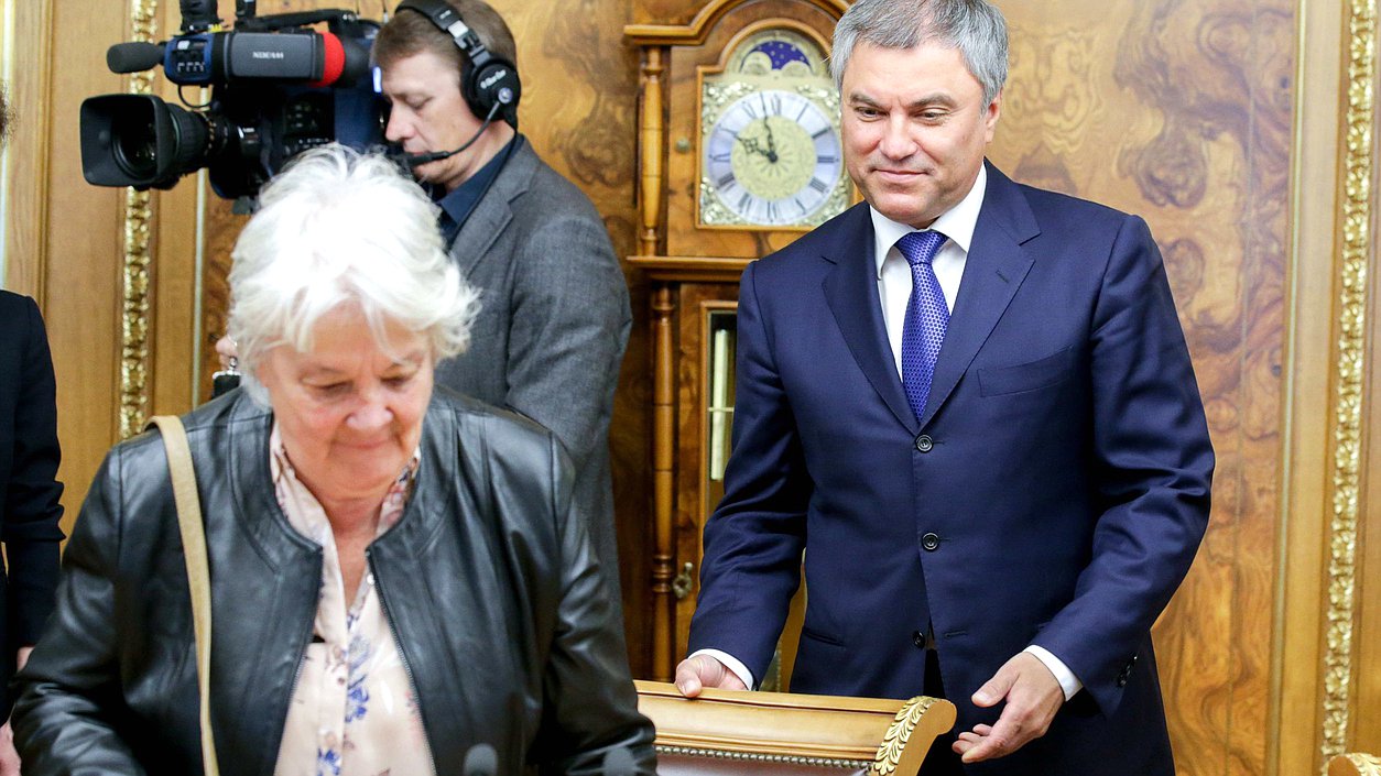 Chairman of the State Duma Viacheslav Volodin and Vice President, Chairwoman of the Senate of the Oriental Republic of Uruguay Lucía Topolansky