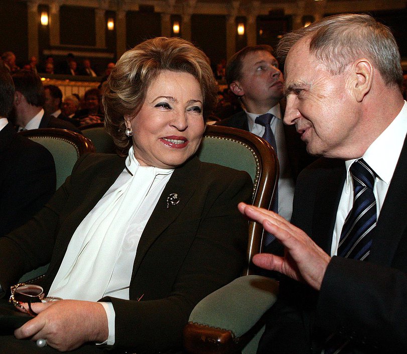  Торжественное заседание палат Федерального Собрания и Совета Законодателей Российской Федерации, посвящённом 20-летию Конституции и парламента России. Валентина Матвиенко, Валерий Зорькин.