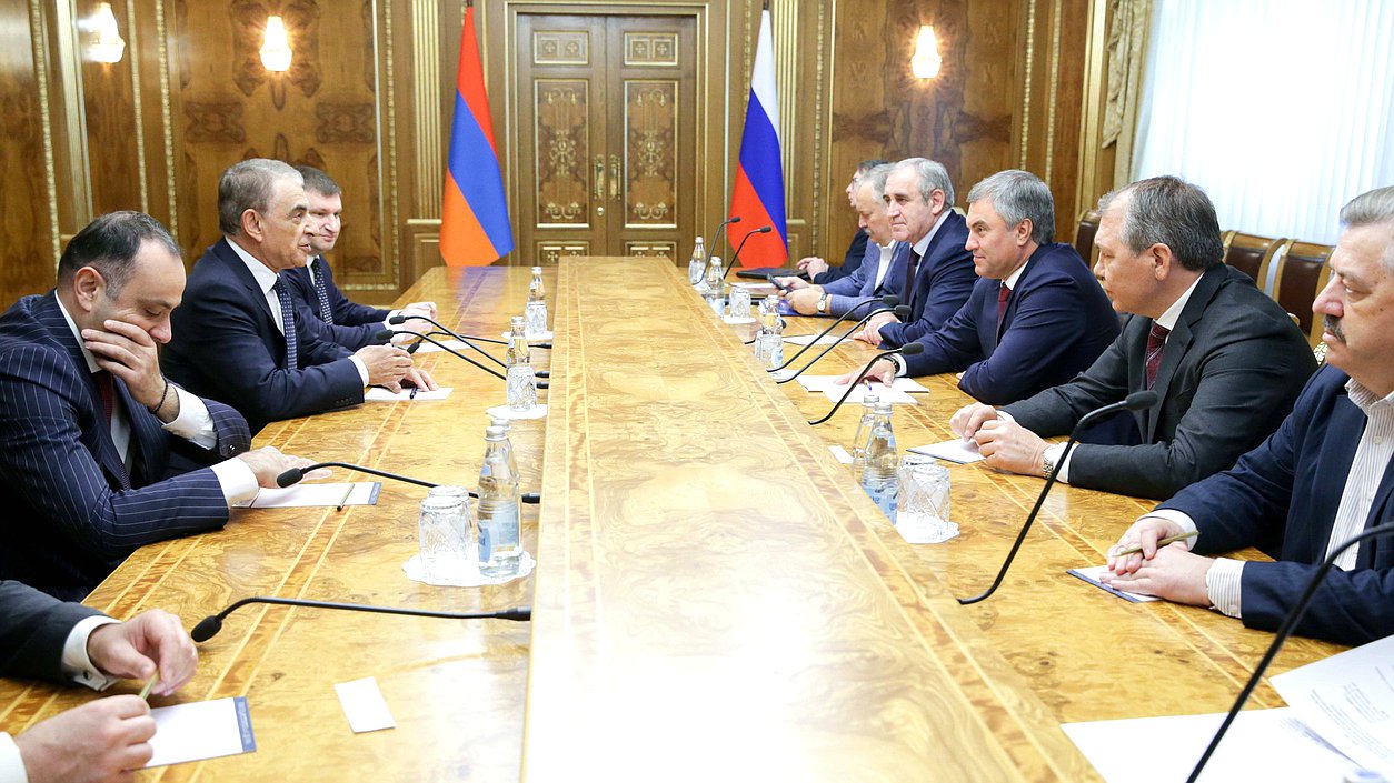 Meeting of Chairman of the State Duma Viacheslav Volodin and President of the National Assembly of the Republic of Armenia Ara Babloyan