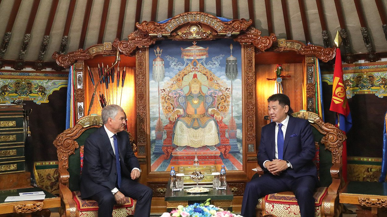 Chairman of the State Duma Vyacheslav Volodin and President of Mongolia Ukhnaagiin Khurelsukh