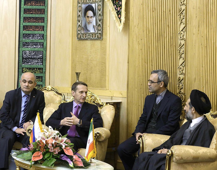 Рабочий визит Председателя Государственной Думы Федерального Собрания Российской Федерации Сергея Нарышкина в Исламскую Республику Иран. Беседа с заместителем Председателя Собрания Исламского Совета Ирана Махоммадом Хасаном.