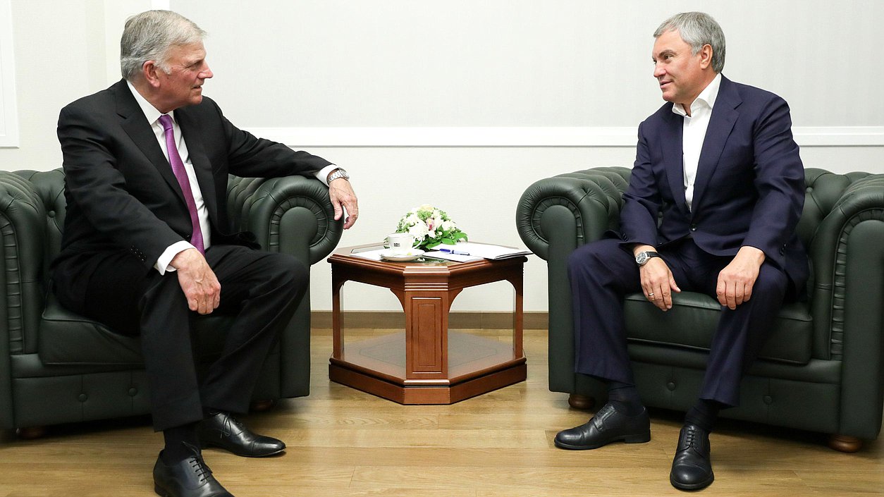 Chairman of the State Duma Viacheslav Volodin and President of the Billy Graham Evangelistic Association Franklin Graham