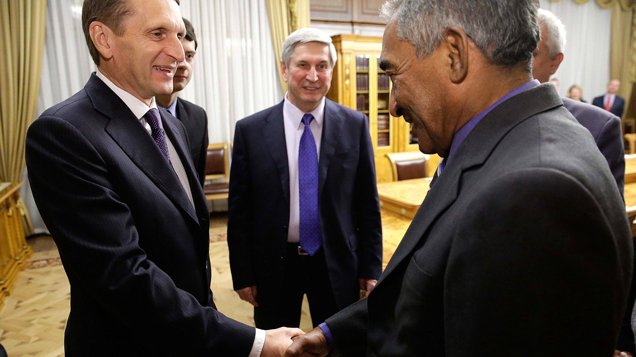 Встреча Председателя Государственной Думы Сергея Нарышкина с Вице-президентом Кубинского института дружбы народов, Героем Республики Куба Фернандо Гонсалесом Льортом.