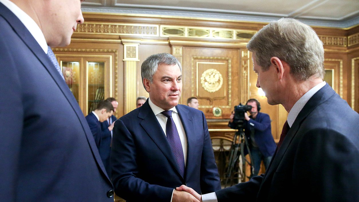 Chairman of the State Duma Viacheslav Volodin and member of the European Parliament from Lithuania, Vice-Chairman of Europe of Freedom and Direct Democracy Group Rolandas Paksas