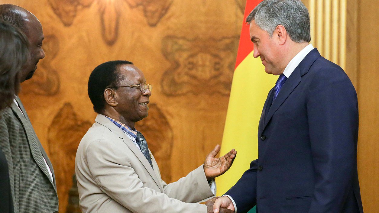 Chairman of the State Duma Viacheslav Volodin and Chairman of Guinea's National Assembly Claude Kory Condiano