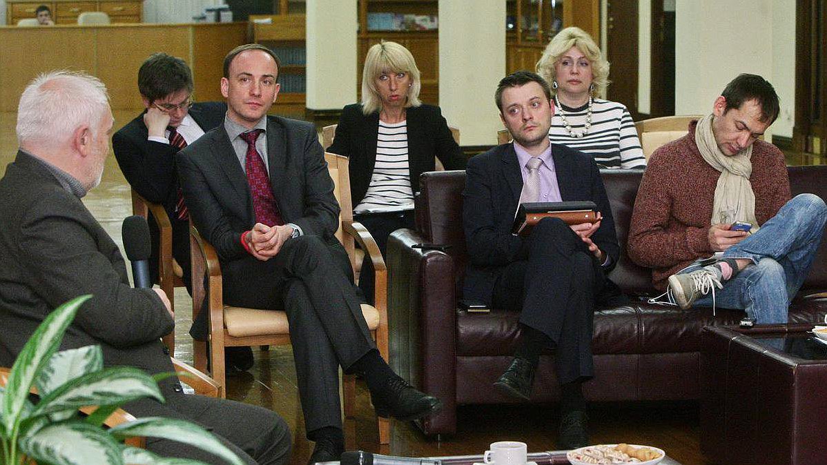 Заседание медиа клуба Государственной Думы.  Гостем клуба стал Рустам Арифджанов.