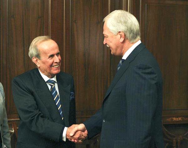 Состоялась встреча Председателя Государственной Думы Бориса Грызлова с Председателем Национальной ассамблеи народной власти Республики Куба Рикардо Аларконом де Кесада