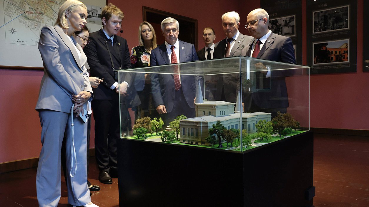 Members of the State Duma at the Chinese Eastern Railway Museum in Changchun