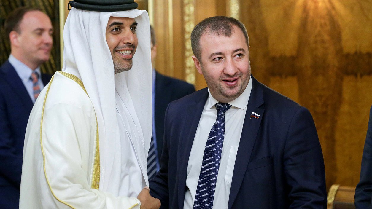 Meeting of Chairman of the State Duma Viacheslav Volodin with Chairman of Qatar’s Advisory Council Ahmad bin Abdullah Al Mahmoud