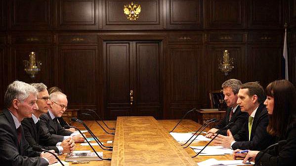 Сергей Нарышкин встретился с заместителем Министра обороны Соединенного Королевства Великобритании и Северной Ирландии Эндрю Маррисоном 