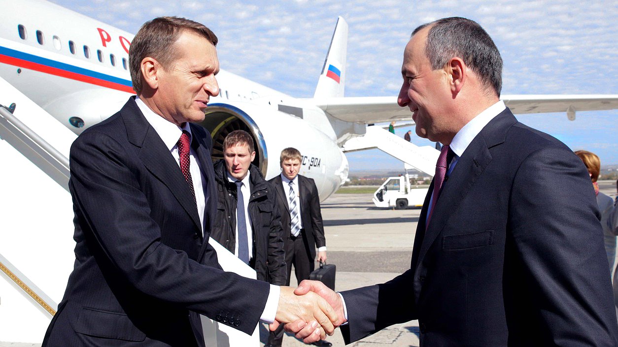   Поездка Председателя Государственной Думы Сергея Нарышкина в Северо-Кавказский федеральный округ. Прибытие в г. Минеральные Воды.