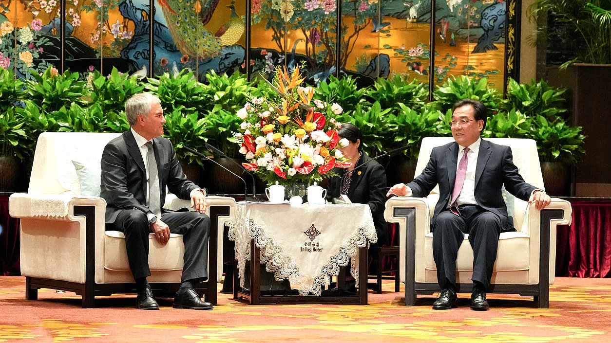 Meeting of Chairman of the State Duma Vyacheslav Volodin and Chairman of the Standing Committee of the Jiangsu Provincial People’s Congress Xin Changxing