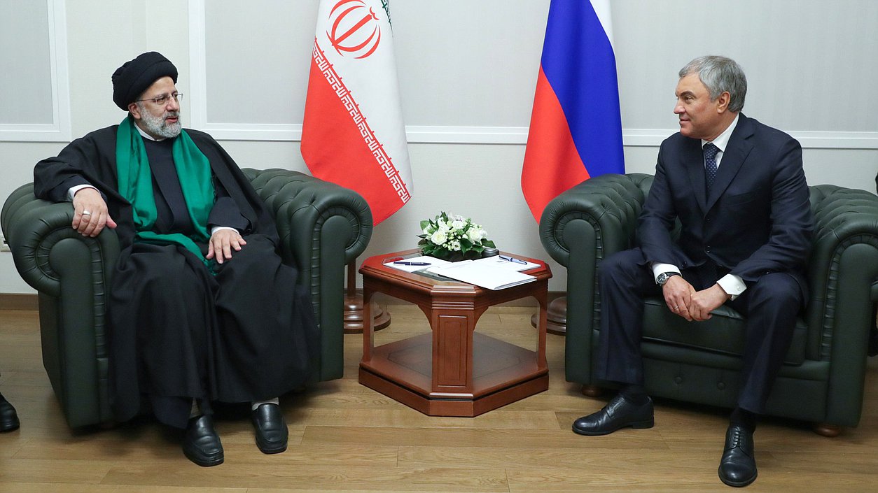 Chairman of the State Duma Vyacheslav Volodin and President of the Islamic Republic of Iran Seyyed Ebrahim Raisi