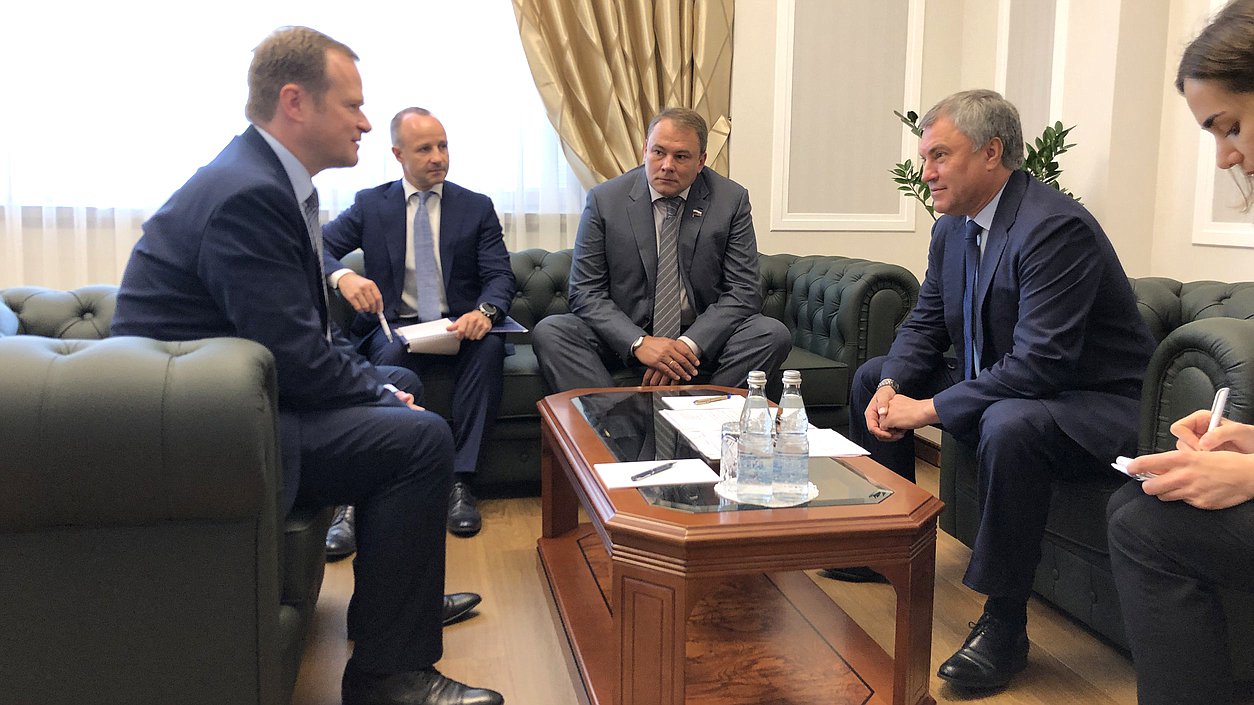 Chairman of the State Duma Viacheslav Volodin and Chairperson of the Socialists group in the Parliamentary Assembly of the Council of Europe (PACE) Frank Schwabe