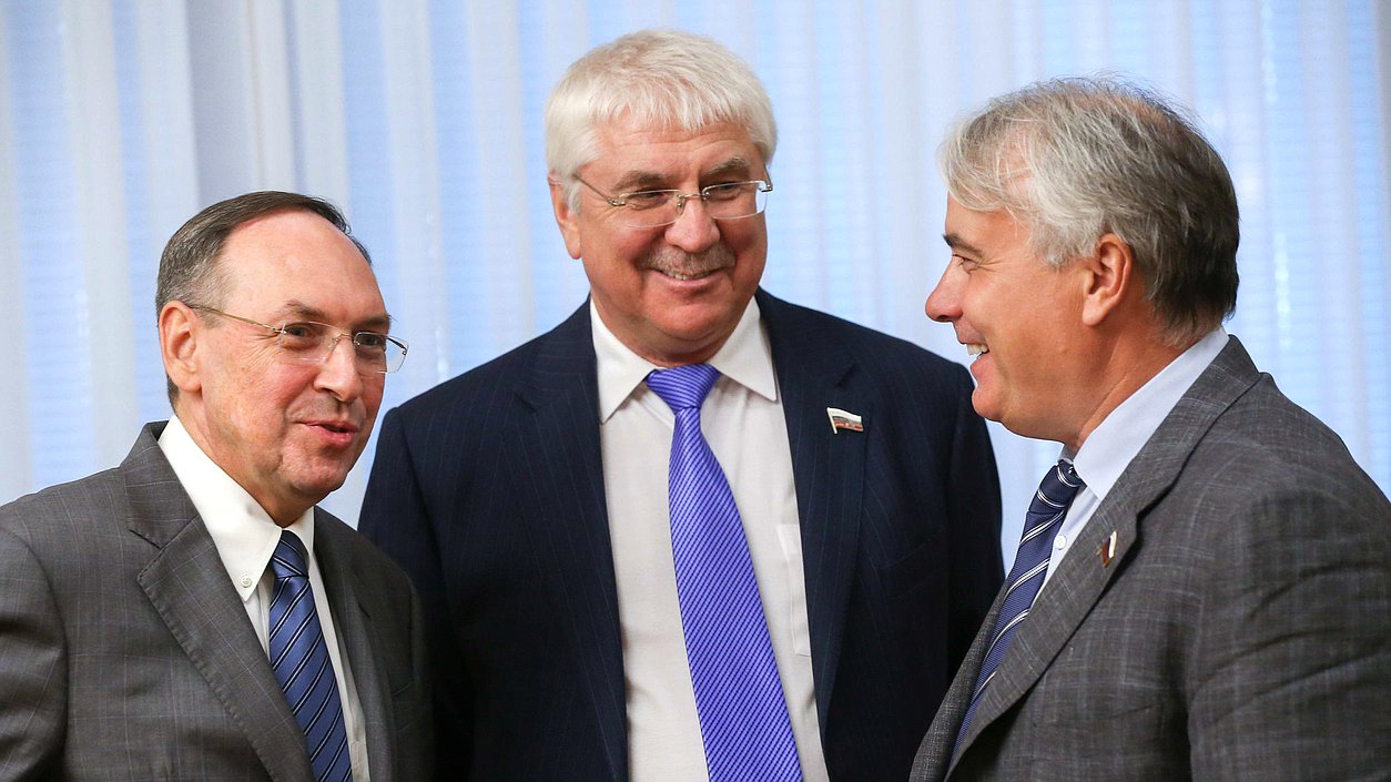 Chairman of the Committee on Education and Science Viacheslav Nikonov, Chairman of the Committee on Energy Pavel Zavalnyi, Deputy Chairman of the Committee on International Affairs Aleksei Chepa