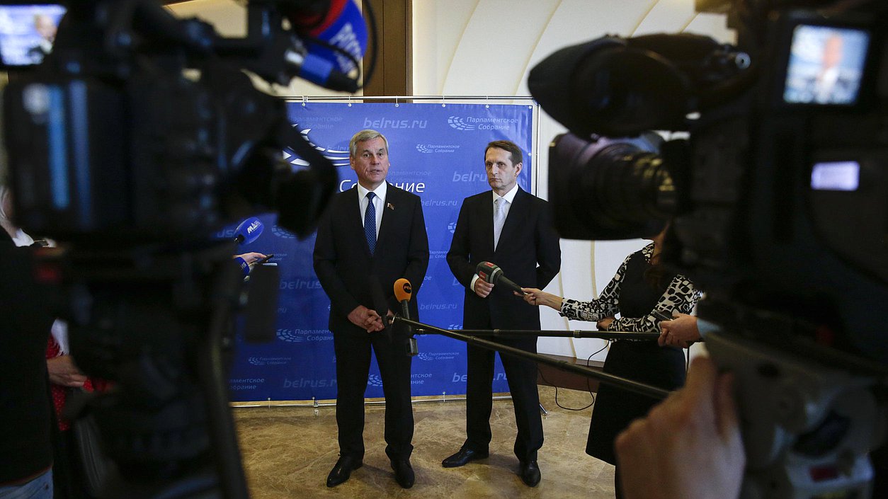 Рабочая поездка Председателя Государственной Думы Федерального Собрания Российской Федерации Сергея Нарышкина в Южный федеральный округ. Второе  Заседание 47-й Сессии Парламентского Собрания. Совместный подход к прессе.