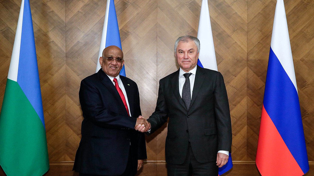 Chairman of the State Duma Vyacheslav Volodin and Speaker of the National Assembly of the Republic of Djibouti Dileita Mohamed Dileita