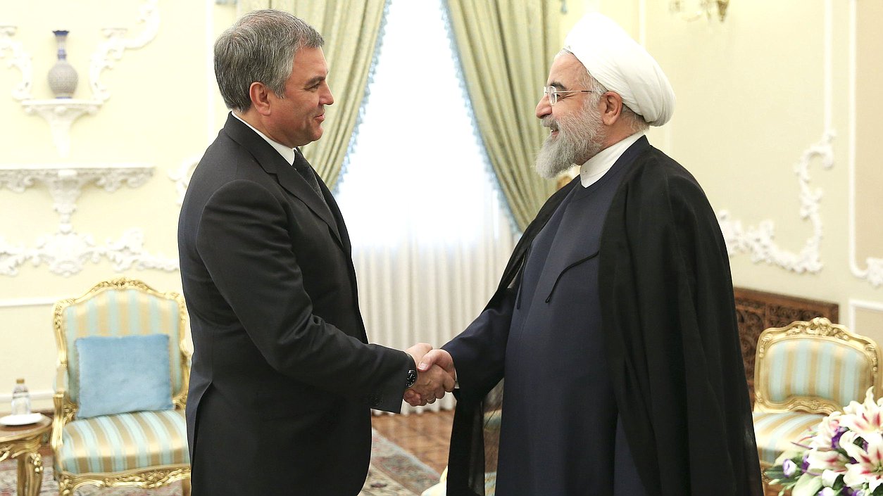 Встреча Председателя Государственной Думы Вячеслава Володина с Президентом Ирана Хасаном Рухани