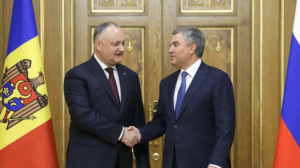 Президент Республики Молдова Игорь Додон и Председатель Государственной Думы Вячеслав Володин