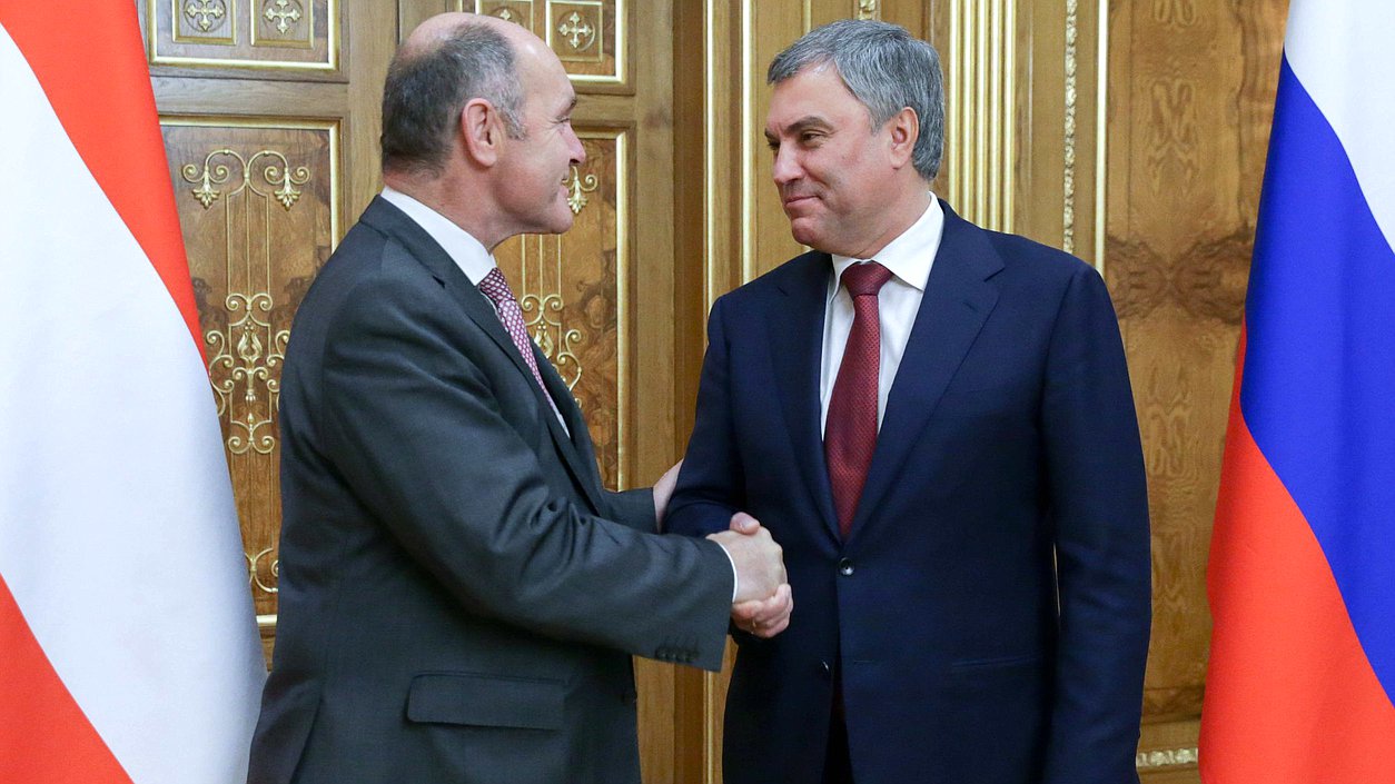 Chairman of the State Duma Viacheslav Volodin and President of the National Council of the Austrian Republic Wolfgang Sobotka