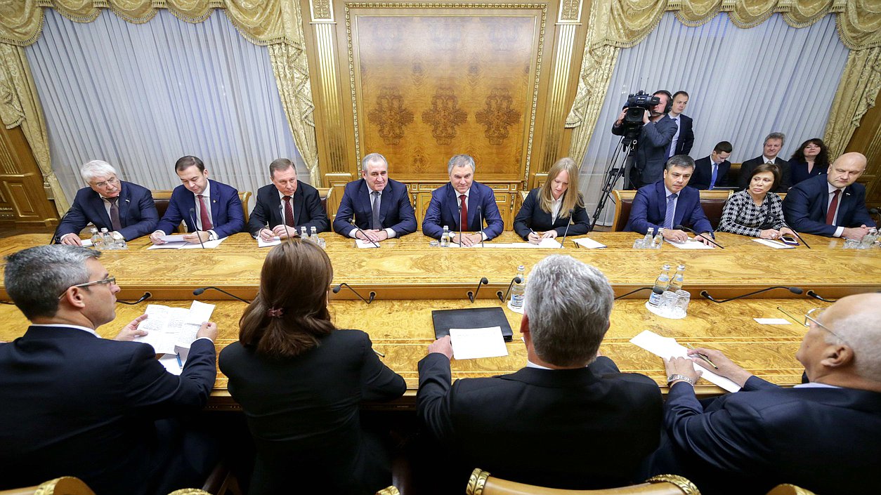 Meeting of Chairman of the State Duma Viacheslav Volodin and Chairman of the State Council and the Council of Ministers of the Republic of Cuba Miguel Mario Díaz-Canel Bermúdez