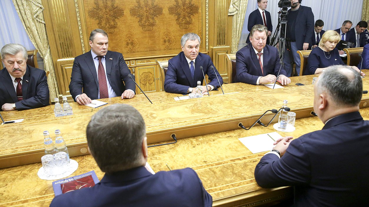 Meeting of Chairman of the State Duma Viacheslav Volodin and President of the Republic of Moldova Igor Dodon