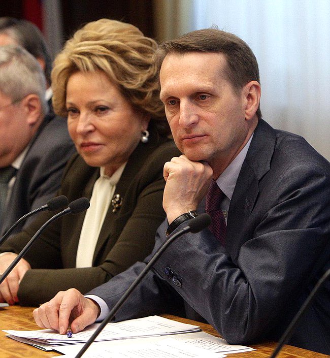 Заседание Президиума Совета Законодателей. Валентина Матвиенко, Сергей Нарышкин