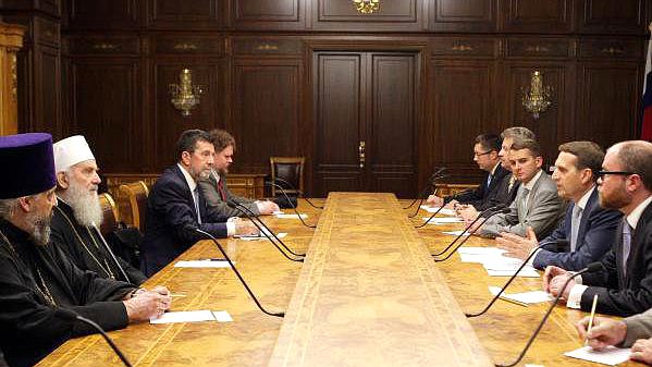 23 июля Председатель Государственной Думы Сергей Нарышкин встретился с Предстоятелем Сербского Патриархата Иринеем