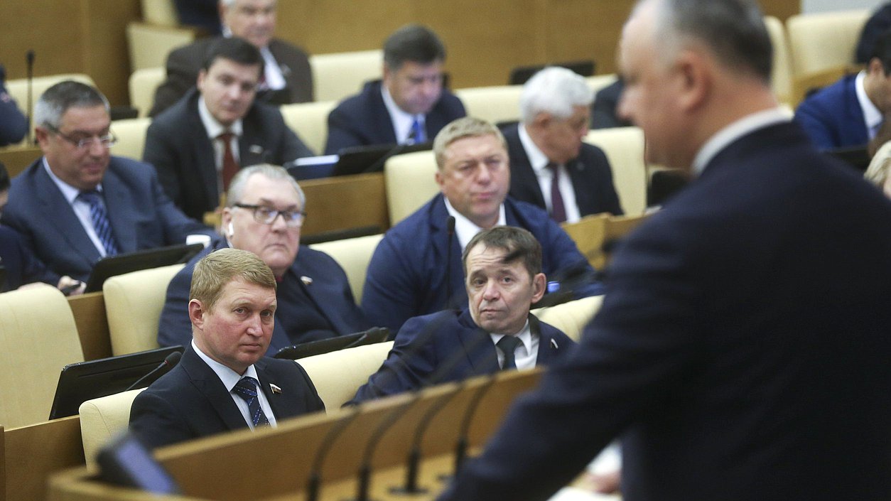 Выступление Президента Республики Молдова Игоря Додона на пленарном заседании Государственной Думы