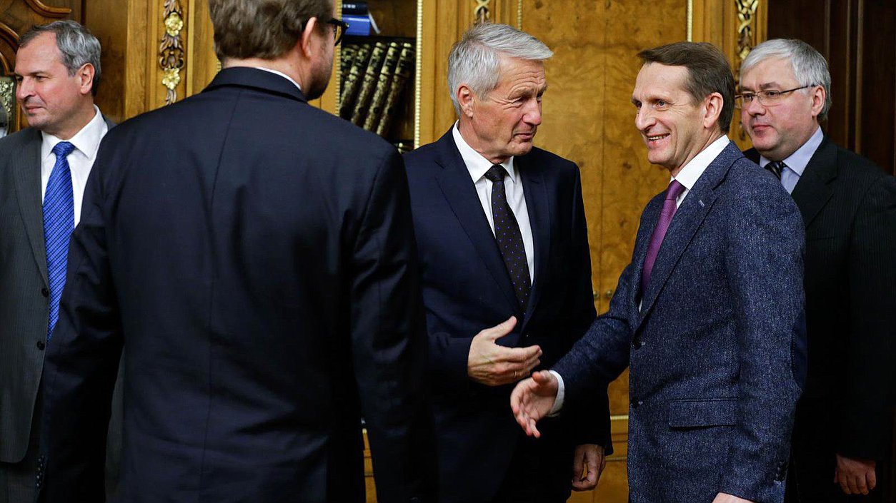 Встреча Председателя Государственной Думы Федерального Собрания Российской Федерации Сергея Нарышкина с Генеральным секретарём Совета Европы Тубьёрном Ягландом.