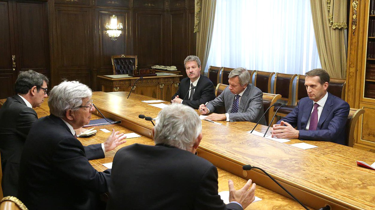   Встреча Сергея Нарышкина с Жаном-Пьером Шеверманом, специальным представителем правительства Франции. 