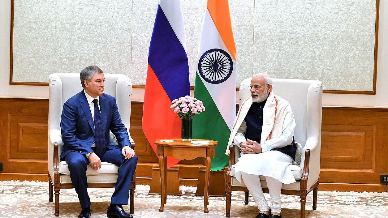 Chairman of the State Duma Viacheslav Volodin and Prime Minister of India Narendra Modi