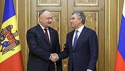 President of the Republic of Moldova Igor Dodon and Chairman of the State Duma Viacheslav Volodin