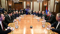 Meeting of Chairman of the State Duma Viacheslav Volodin with President of the National Assembly of the Republic of Armenia Ararat Mirzoyan