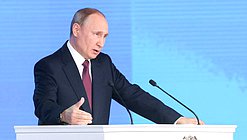 Президент РФ Владимир Путин во время оглашения Послания Федеральному Собранию