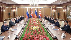 Встреча Председателя Государственной Думы Вячеслава Володина с Председателем Президиума Верховного народного собрания КНДР Чо Ён Воном