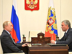 Встреча с Председателем Государственной Думы Вячеславом Володиным. Фото: kremlin.ru