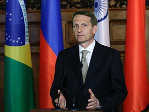 Сергей Нарышкин: Деятельность БРИКС и зародившегося нового парламентского измерения БРИКС убедительно доказывает, что мир многополярен