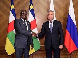 Chairman of the State Duma Vyacheslav Volodin and President of the National Assembly of the Central African Republic Simplice Mathieu Sarandji