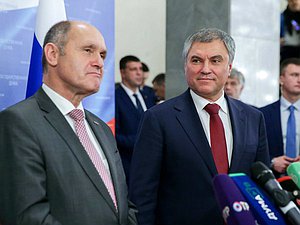 Chairman of the State Duma Viacheslav Volodin and President of the National Council of the Republic of Austria Wolfgang Sobotka
