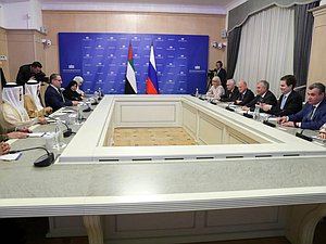 Meeting of Chairman of the State Duma Vyacheslav Volodin and Speaker of the Federal National Council of the United Arab Emirates Saqr Ghobash