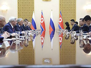 Meeting of Chairman of the State Duma Vyacheslav Volodin and Chairman of the Standing Committee of the Supreme People's Assembly of the Democratic People's Republic of Korea Choe Ryong-hae