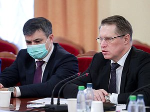 Председатель Комитета по охране здоровья Дмитрий Морозов и Министр здравоохранения РФ Михаил Мурашко